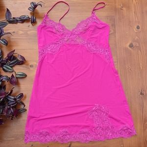 Hot pink slip chemise